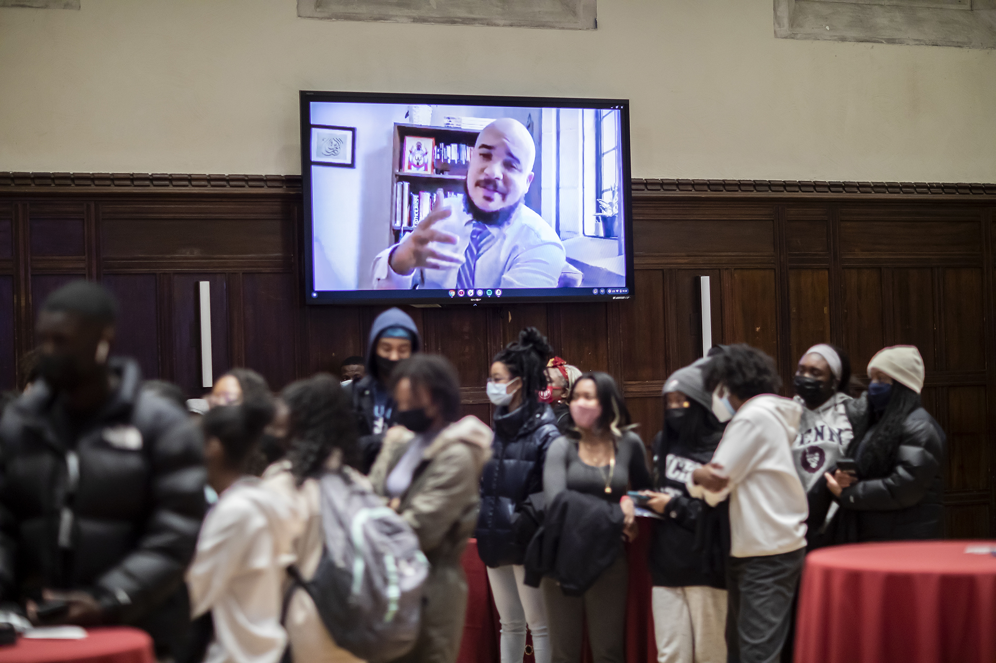 University Chaplain Chaz Howard greets students via video.